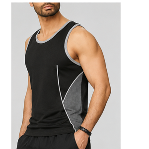 Débardeur sans manches rayé pour homme, col rond, tricoté, coupe décontractée, motif noir et blanc, style streetwear - Product Image 5