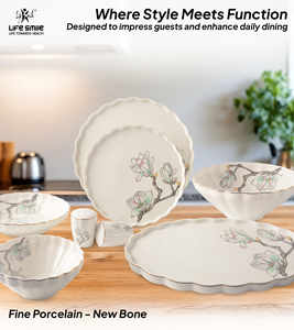 Service de table de luxe haut de gamme en porcelaine fine, 29 pièces, avec une élégance florale raffinée - Product Image 6
