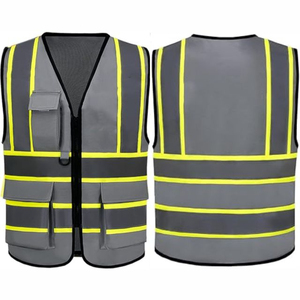 Gilet de sécurité pour hommes en polyester, protection incendie, bandes réfléchissantes, respirant, léger, haute visibilité, imperméable - Product Image 6