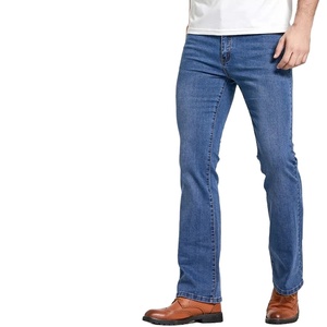 Pantalones Vaqueros de Corte Recto para Hombre, Ajuste Regular, Azul Negro, Diseño Clásico, Elásticos, Ligeramente Acampanados - Product Image 2