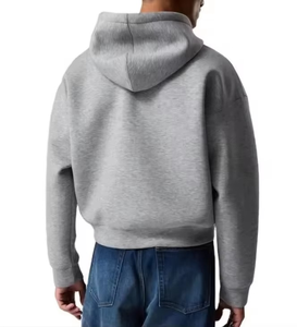 Wholesale Drop Shoulder 100% Cotton Sweatshirt Heavy Weight French Terry Oversized 400 gsm <b>Zip</b> <b>up</b> Men <b>Cropped</b> Mens <b>Hoodie</b> - Product Image 2
