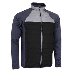 Chaqueta de Invierno para Hombre, Acolchada, con Cuello Alto, Bloques de Color, Resistente al Viento, Forro Polar de Poliéster, Cierre Frontal con Cremallera, Estilo Casual - Product Image 1