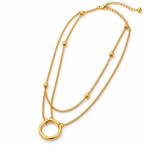 Collar con Colgante Circular de Doble Capa con Cuentas de Plata de Ley 925 para Mujer, Hecho a Mano, Estilo Minimalista, Unisex, para Uso Diario - Product Image 6