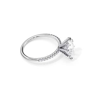 Bague en diamant cultivé en laboratoire éthique, style moissanite, pour bijoux de mariage, disponible pour l'exportation mondiale – Fournisseur indien - Product Image 3