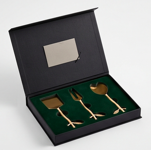 Gold Leaf Design <b>Cheese</b> <b>Knife</b> <b>Set</b> Stainless Steel Elegant Serving Tools Perfect For Luxury Dining Weddings And Table Decor - Product Image 4