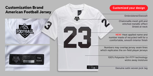 Camiseta de Fútbol Americano con Servicio OEM, Diseño de Cuello en V, Tejido de Poliéster Transpirable, Uniforme de Fútbol Americano para Hombre - Product Image 4