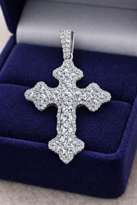 Wings Pendant Moissanite Round Brilliant Cut 925 <b>Silver</b> Rhodium Plated Luxury Pendant Hip Hop Iced Out Pendant For Men's - Product Image 3