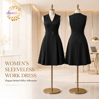 Robe de travail pour femme, coupe évasée, avec ceinture