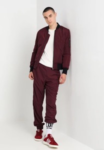 Blouson Bomber Homme Bordeaux Manches Longues Fermeture Éclair Col Montant Couleur Unie Tissu Mémoire en Polyester Léger - Product Image 4