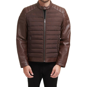 Wholesale Winter Warm PU Leather <b>Puffer</b> <b>Jacket</b> Men <b>Women</b> Custom <b>Cropped</b> Bubble Coat Thick Padded Waterproof Quilted <b>Jacket</b> - Product Image 1