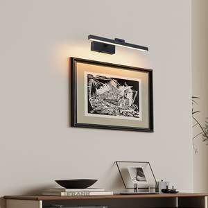 16-Inch <b>Black</b> Modern LED <b>Bathroom</b> Vanity Light Dimmable Sconce for Wall Lighting with Over-the-Mirror Design - Product Image 2
