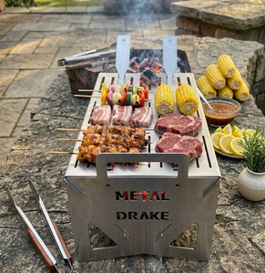 Barbecue pliant compact en acier inoxydable Metal Drake avec étui de transport pour la randonnée, le pique-nique et la cuisine en plein air - Product Image 6