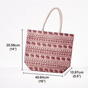 Bolsa de Playa de Lona de Algodón con Estampados de Animales, Logotipo Personalizado, Cierre de Cremallera, Asa de Cinta de Algodón, Resistente, Reutilizable, para Compras - Product Image 5