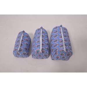 Pochette à maquillage en coton à imprimé floral, jolie trousse à cosmétiques, trousse de toilette à fermeture éclair, organiseur de maquillage de voyage, cadeau pour femmes - Product Image 3