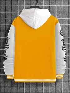 Veste varsity streetwear tendance pour homme – Bomber classique style Letterman avec patchs brodés, tissu confortable, manches côtelées - Product Image 4