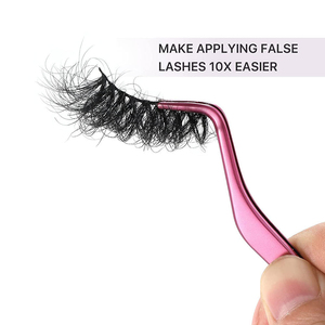 Pince à épiler professionnelle rose Kaamir Instruments pour rehaussement de cils, peigne en acier inoxydable, séparateur de sourcils à 90 degrés KI-CT-120 - Product Image 2