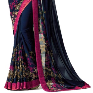 Saree imprimé en georgette au design complexe Vêtements traditionnels pour femmes pour les mariages, les festivals et les fêtes - Product Image 4