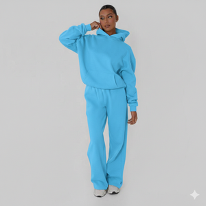 Ensemble deux pièces personnalisé pour femmes, ensemble décontracté surdimensionné à manches longues, pantalon de survêtement pour l'hiver, service OEM - Product Image 6