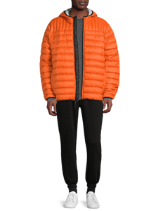 Chaqueta Acolchada con Capucha Naranja para Hombre, de Invierno, Cálida, con Cierre Completo, Informal, de Poliéster, Resistente al Viento, OEM, a Precios Bajos - Product Image 3