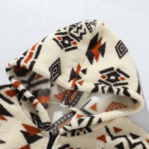 OEM Wholesale Thermal Jacket Blanks Warm 14 Zip Pullover <b>Fleece</b> <b>Hoodie</b> <b>Sherpa</b> Lining Thick Hooded Printed XXS Embroidered - Product Image 3