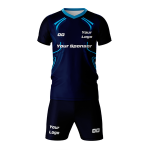 Ensemble de maillot de football pour homme entièrement personnalisé 2026, 100% polyester, qualité supérieure, sublimation, col en V, manches courtes, OEM, votre logo et votre nom - Product Image 1