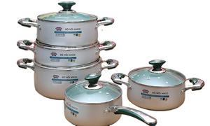 Lot de 5 ustensiles de cuisine en acier inoxydable de haute qualité anodisé antiadhésif design classique vente en gros - Product Image 2