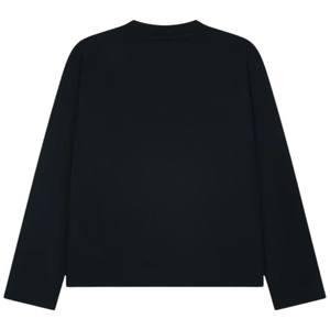 Men Oversized Long Sleeve T Shirt Minimal <b>Chest</b> Logo Cotton Crewneck Casual Streetwear Top Wholesale OEM Custom Apparel Factory - Product Image 2