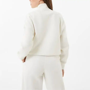 Sweat-shirt polaire oversize gris clair pour femme, manches raglan, pull uni, sweat-shirt à quart de zip Maanify 2026 - Product Image 6