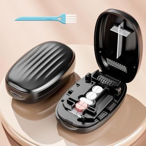 Divisore di pillole piccolo 1/2 1/4, tagliapillole preciso per mezze pillole e quarti, custodia per vitamine e pillole minuscole - Product Image 3