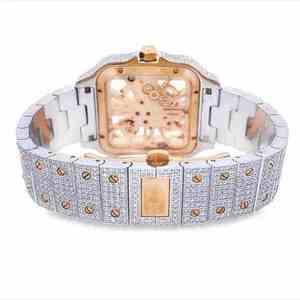 Reloj de Lujo para Hombre, Cuadrado, de Plata 925 y Acero Inoxidable, con Movimiento Mecánico, Cristal de Zafiro, Esfera de 40 mm, Estilo Vintage - Product Image 4