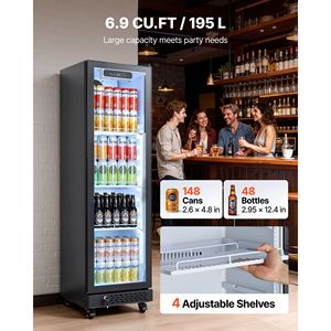 Frigorifero Commerciale con Porta in Vetro per Bevande, 6.9 Cu.Ft, Frigo Verticale con Display - Product Image 2