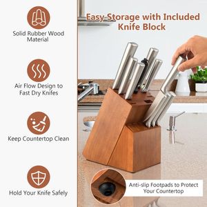 Ensemble de 16 couteaux de chef en acier Damas avec aiguiseur, design moderne, coffret cadeau - Product Image 3