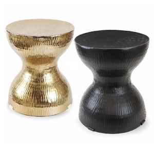 Table d'appoint de tambour en aluminium à motif martelé de vente chaude avec finition antique Table d'extrémité décorative de chambre à coucher moderne et Table basse - Product Image 6