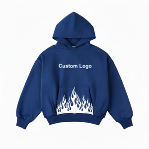 เสื้อฮู้ดดี้ทรงโอเวอร์ไซส์ ผ้าคอตตอน 100% หนัก 500 กรัม พิมพ์ลายพัฟฟ์สไตล์วินเทจ ผลิตตามสั่ง สำหรับผู้ชาย - Product Image 1