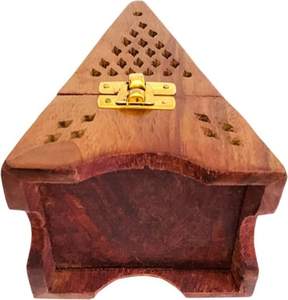 Soporte de Incienso de Madera Hecho a Mano, Pirámide, con Recolector de Cenizas, Quemador Decorativo Tradicional de Madera de Sheesham - Product Image 6