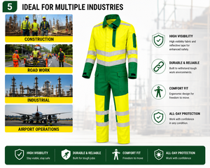 Overol de Seguridad de Alta Visibilidad, Ropa de Trabajo Reflectante, Overol de Alta Visibilidad para Hombre, Overol Protector Duradero, Uniforme de Trabajo Industrial Largo - Product Image 5