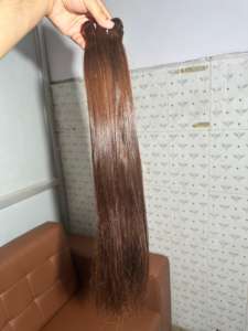 Cabello de templo indio recto de hueso, trama dibujada doble de un solo donante, extensiones de cabello Natural sin enredos 100%, paquetes de cabello Remy baratos - Product Image 5