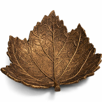 Nouveau Plateau à Bijoux Créatif en Métal en Forme de Feuille Antique Personnalisé, Plateaux Décoratifs pour Boucles d'Oreilles, Style Nordique pour Chambre et Salon
