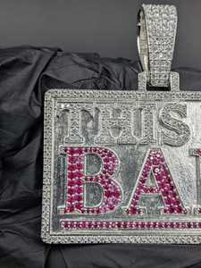 Colgante de Letra Hip Hop de Moissanita, Plata 925, Totalmente Engastado, Rectangular, Personalizado con Nombre, Bicolor, Colgante Bling para Rapper - Product Image 2