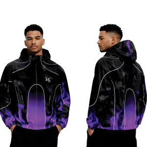 Trendy Color Changing Nylon <b>Jacket</b> Thermochromic Streetwear Heat Reactive <b>Zip</b> <b>Up</b> Windbreaker Waterproof <b>Jacket</b> for men OEM Bulk - Product Image 6