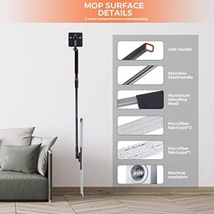 Mopa Industrial Comercial de Algodón con Código de Color, Mango Metálico Largo, Resistente, Autoescurrible, para Limpieza de Suelos Planos 10-20 KSR - Product Image 6