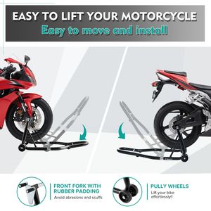 Cavalletto moto moto 850LB nero Sport con la parte anteriore e posteriore della ruota di sollevamento forcellone Paddock Stand 850LB rampe moto & Stand - Product Image 4