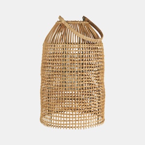 Lanterne en rotin naturel, porte-bougie artisanal, lanternes portables pour le camping et la décoration intérieure - Product Image 3