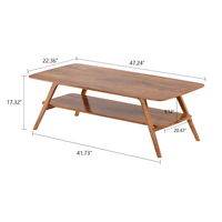 Vente en gros Table basse rectangulaire en bois à 2 niveaux ouverte Style panneau moderne pour un grand rangement dans votre salon