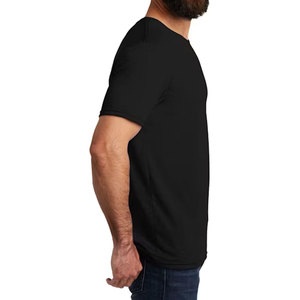 T-shirt en coton noir vierge personnalisable pour hommes, livraison rapide, vente en gros, dropshipping, t-shirt en vrac - Product Image 2
