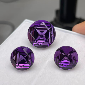 Loupe d'améthyste naturelle, taille ronde, ensemble de 3 pièces, qualité AAA, avec un lustre superbe, coupe et polissage parfaits, à prix avantageux. - Product Image 1