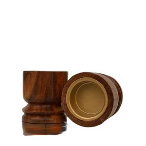 Quemador de incienso de madera pulida con taza interior de metal, soporte redondo para carbón de incienso, mubkhar tradicional, decoración del hogar - Product Image 1