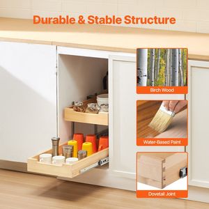Organizzatore per armadio estraibile a 2 livelli con chiusura morbida cassetto in legno 14 "W X 21" D - Product Image 2