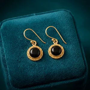 Boucles d'oreilles pendantes en laiton faites à la main |   Bijoux de mariage chrétiens vintage |   Boucles d'oreilles pour femmes plaquées argent |   Bijoux en laiton en gros - Product Image 5