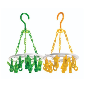 Cintre durable à 12 clips avec une forte adhérence et une taille compacte de 200 mm, idéal pour sécher les chaussettes, les sous-vêtements et les vêtements de bébé. - Product Image 2